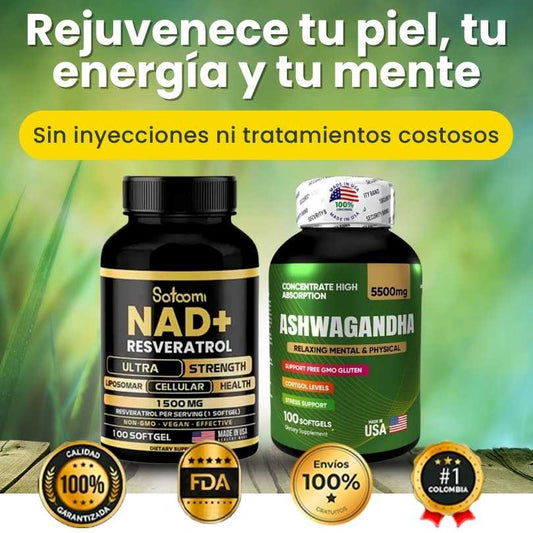 COMBO: 1 ASHWAGANDHA Y 1 NAD+